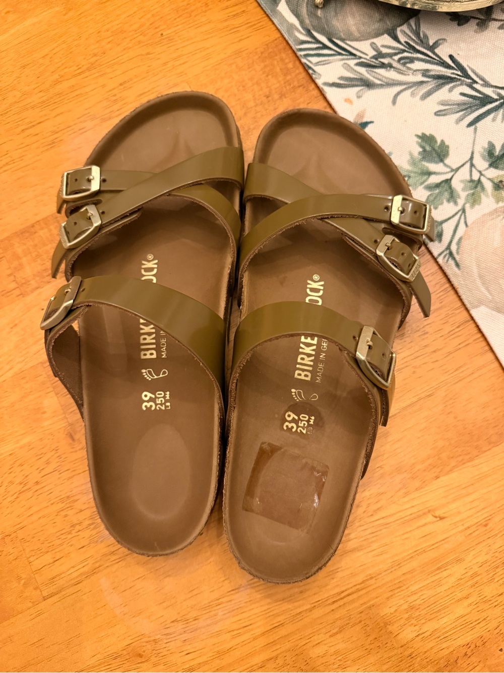 Birkenstock Women's Olive Green Triple-Buckle Sandals